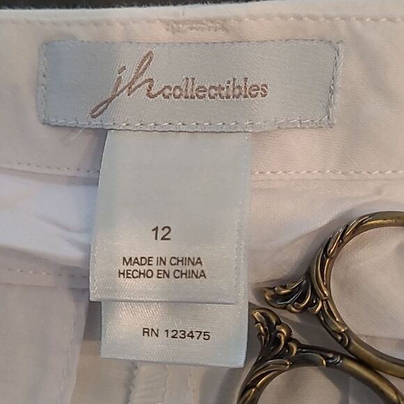 JHcollections sz 12 white Capri pants - Picture 8 of 10